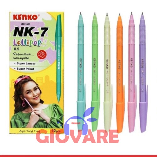 

PULPEN KENKO NK-7 LOLLIPOP WARNA WARNI NK-7B HITAM 0.5mm ORIGINAL | GIOVARE