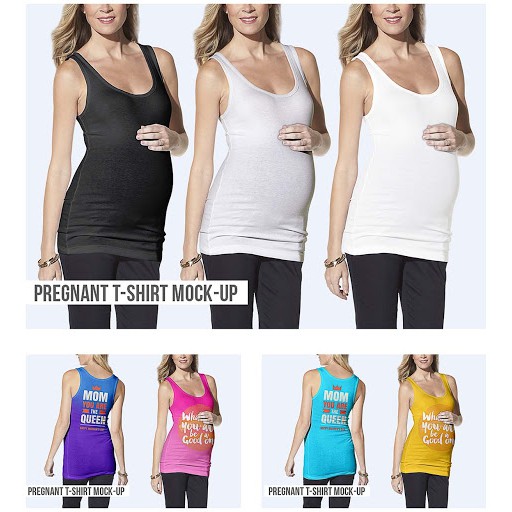 Pregnant T-Shirt Mockup Set - Photoshop