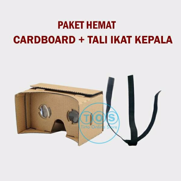 Cardboard + Tali Pengikat Kepala Google Cardboard VR Smartphone