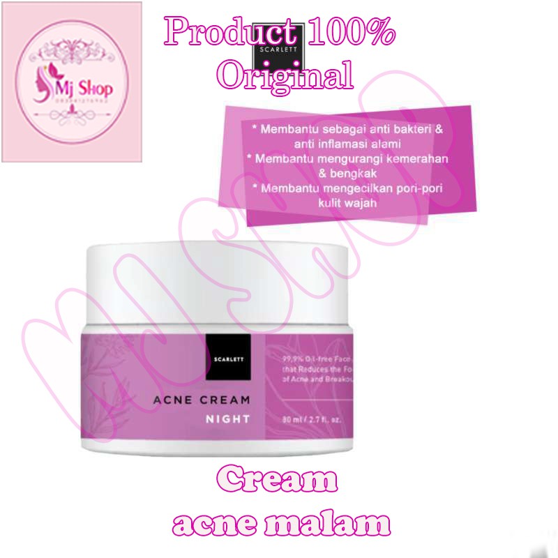 Cream Scarlett  Acne Night Cream (Cream Malam)
