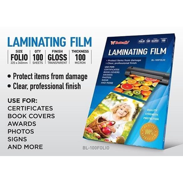 

Plastik Laminating Folio Butterfly - Isi 100 - Bl-100 Termurah