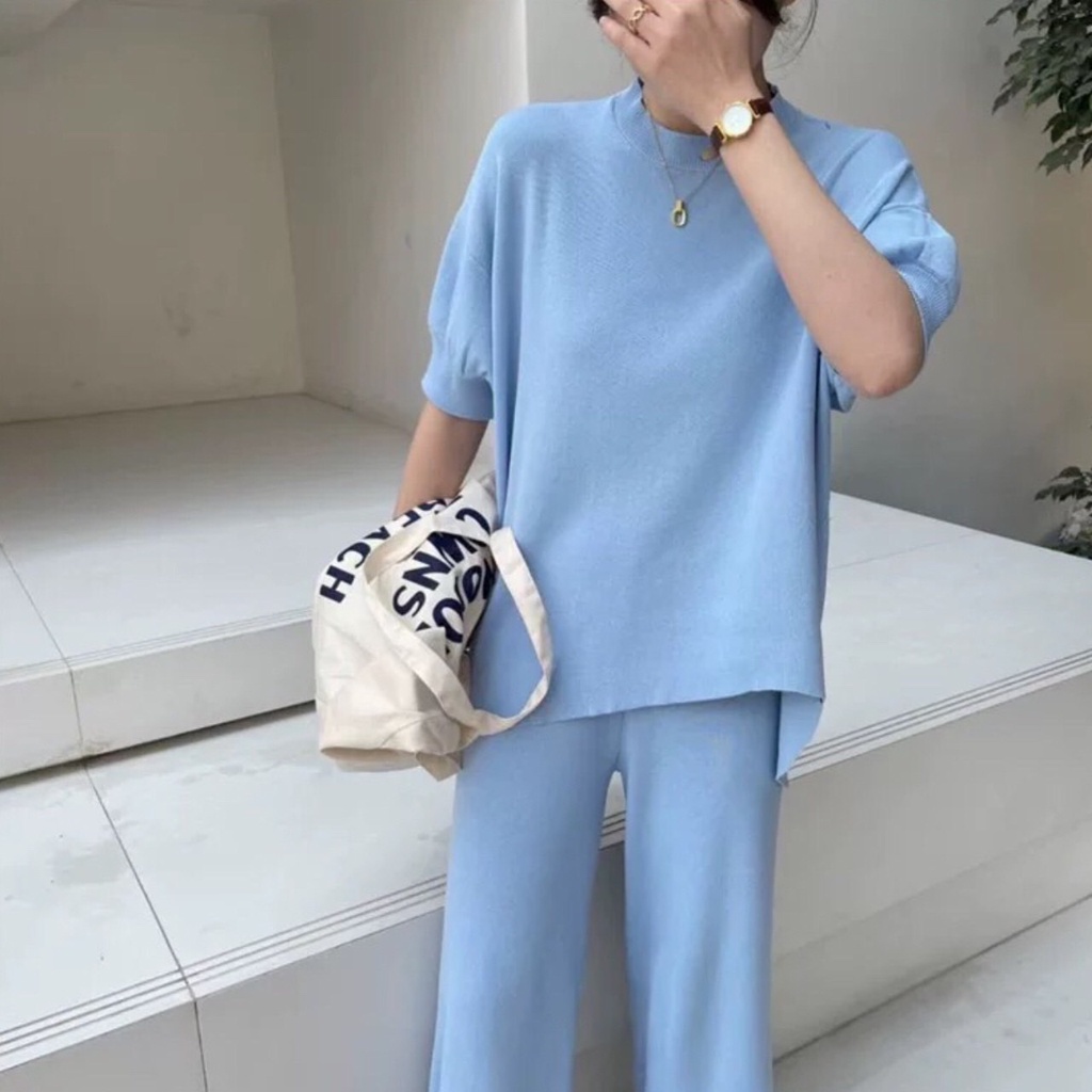 [FG] Curvy Knit Set Oversize Top & Pants SET6592-3