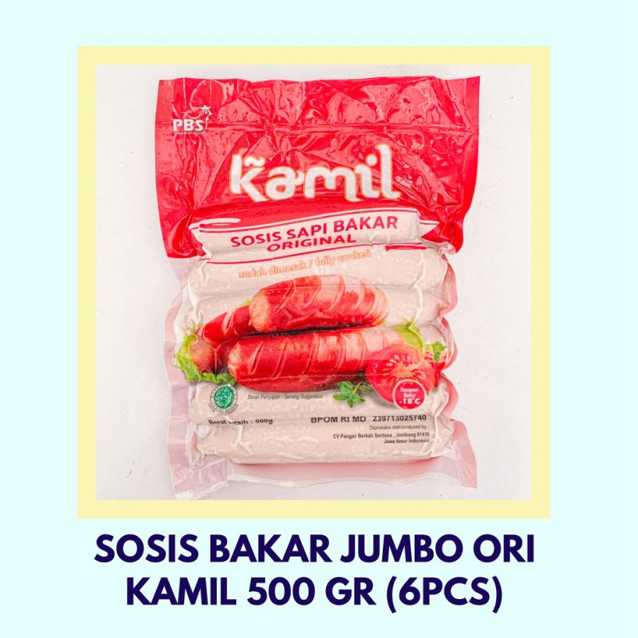 KAMIL Sosis Bakar Jumbo Original (6 pcs) 500 gr