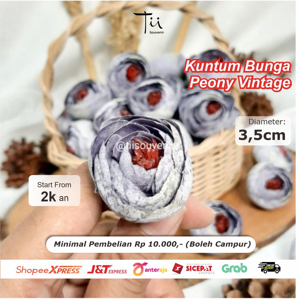 Kepala bunga kuncup peony kelopak bunga mawar peony artificial hiasan dekorasi mahar craft