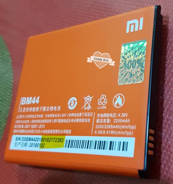 Baterai Battery Batre Original Xiaomi Redmi 1 / Redmi 2 / 2A / 2S / 2 Prime / BM40 / BM41 / BM44 /