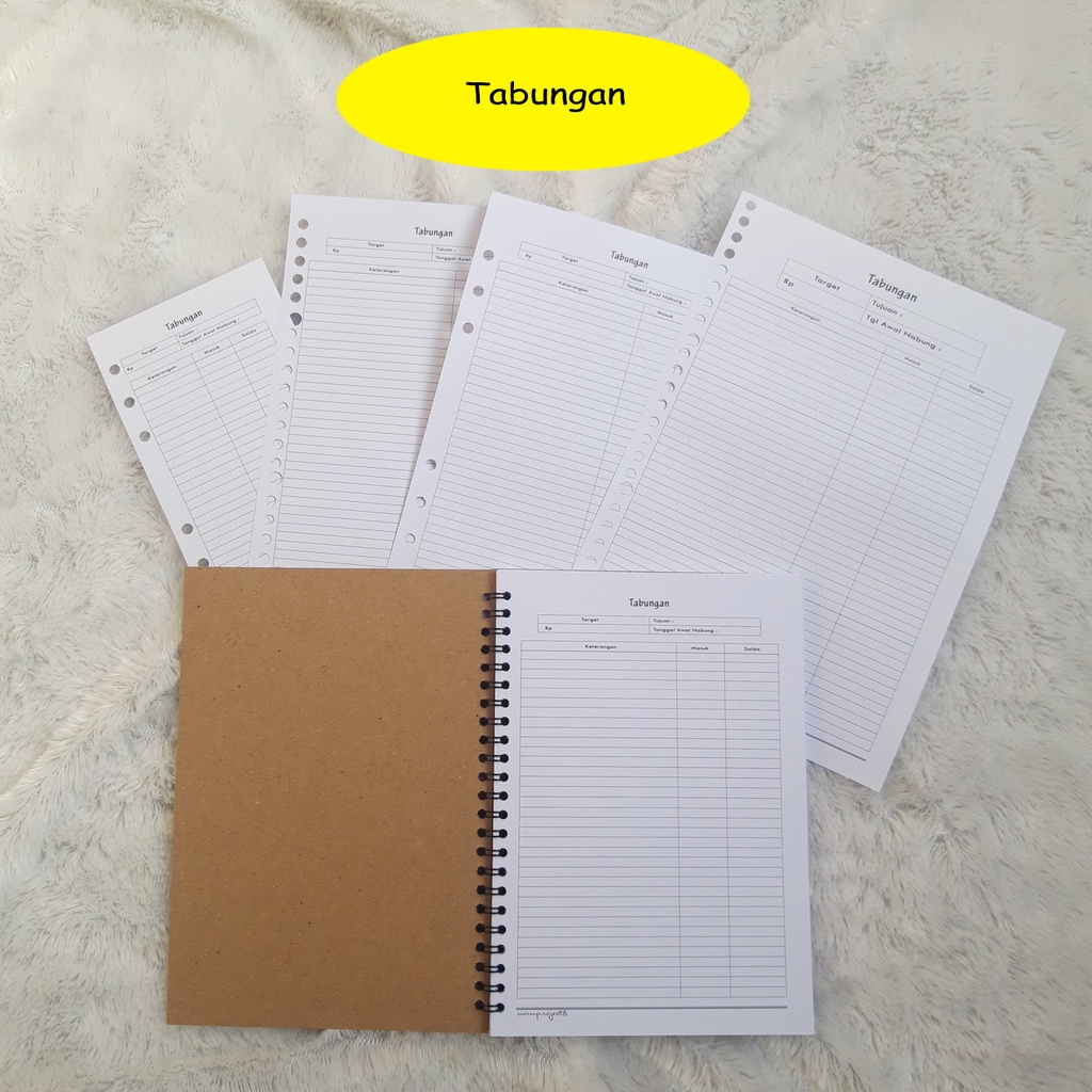 

[BUY10 FREE1] planner sinking funds - tabungan refill loose leaf kertas isi binder catatan pengeluaran uang keuangan harian A6 6ring B5 26ring