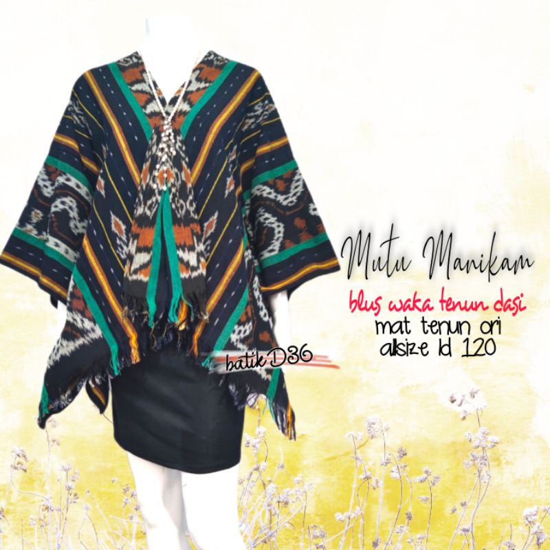 Blus waka tenun ori jumbo blouse crop top dasi baju atasan wanita kerja kasual etnik unik tradisional fashion wanita jepara lombok ikat indonesia bali sumba lurik baron songket nusantara modis besar big size lurik batak modis cewek ibu remaja ethnic-A
