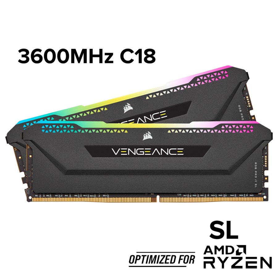 VENGEANCE RGB PRO SL 32GB (2x16GB) DDR4 3600MHz C16 CMH32GX4M2Z3600C18