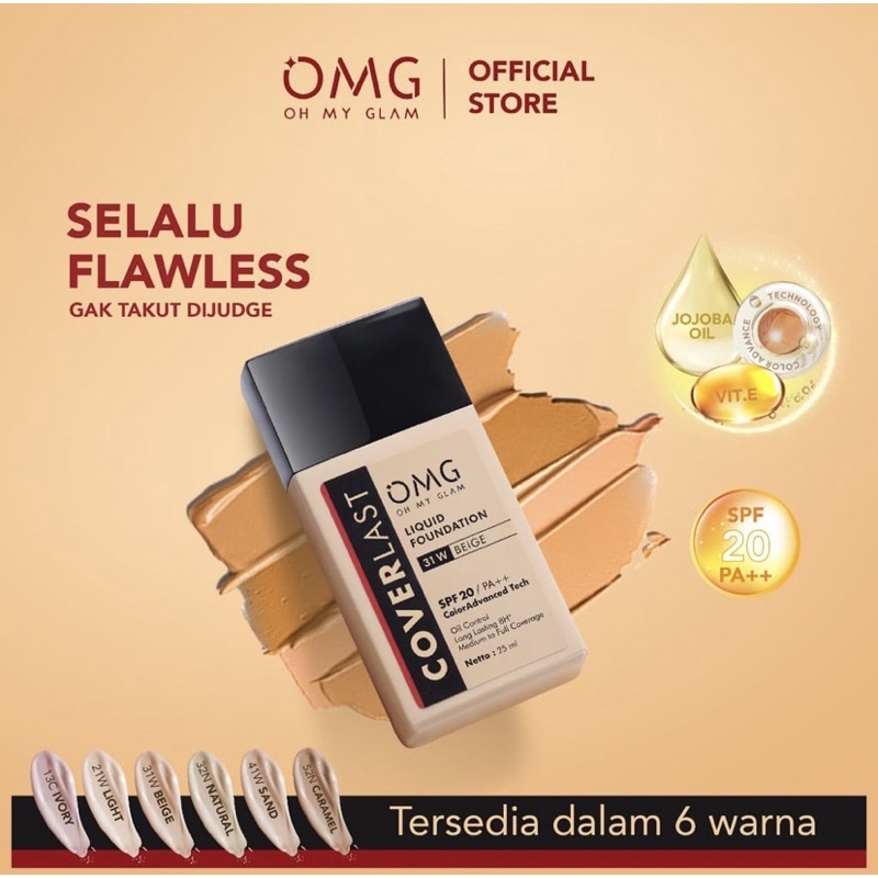 OMG FOUNDATION MURAH/OMG Liquid Foundation Coverlast Spf 20 PA++