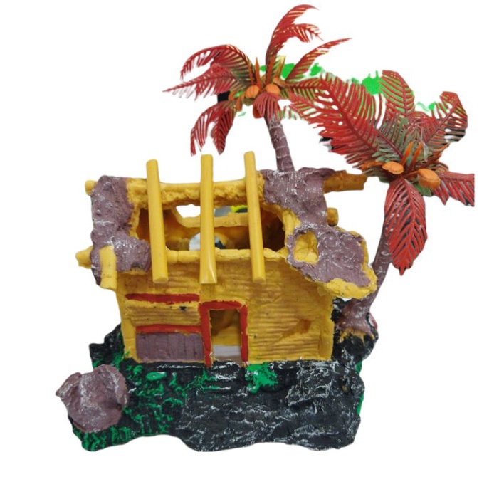 Hiasan Aquarium Rumah /Gubuk Kelapa