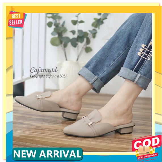 Sepatu Hak Tahu Heels Sepatu Haihil Kerja Kantor Kekinian Wanita Pesta Kondangan Emory Mules Terbaru