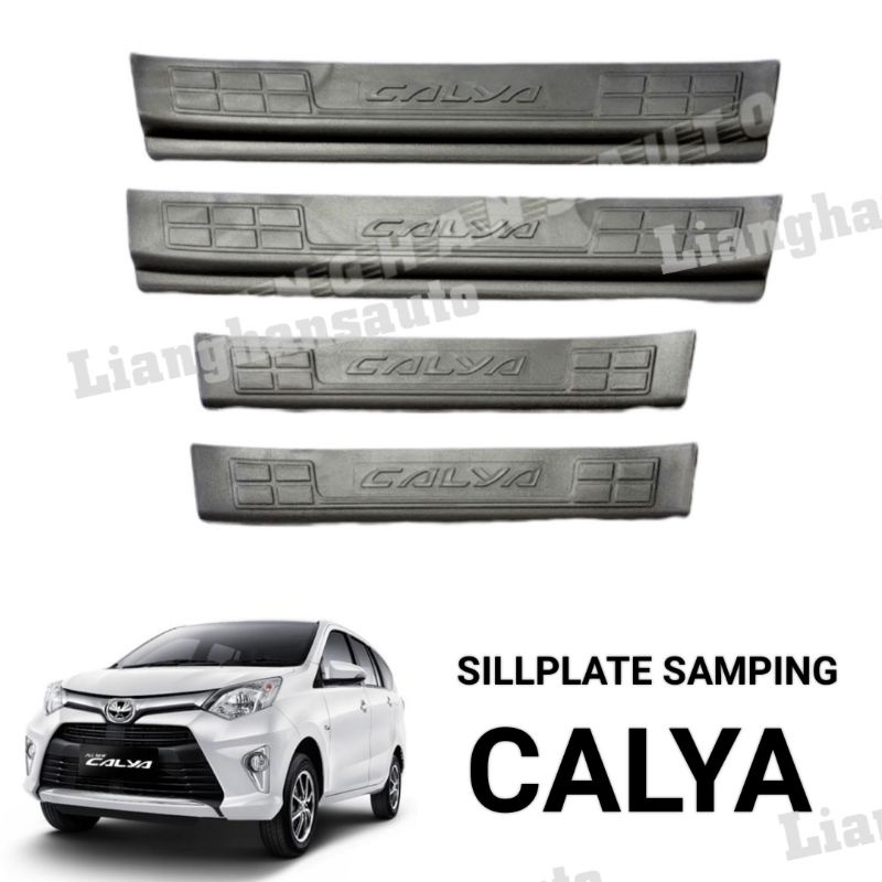 SILLPLATE INJAKAN SAMPING MOBIL TOYOTA CALYA HITAM PLASTIK ABS