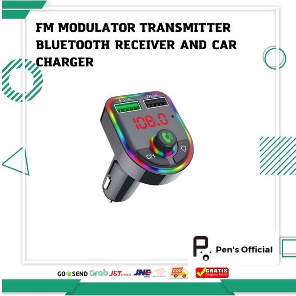 Car FM Modulator Bluetooth Receiver - Car Charger FM Transmitter Audio Adaptor