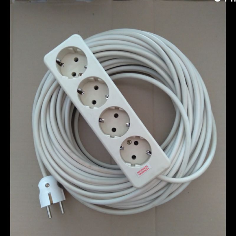 Stop kontak uticon 4 lubang,kabel 10 - 20 Meter , steker arde.
