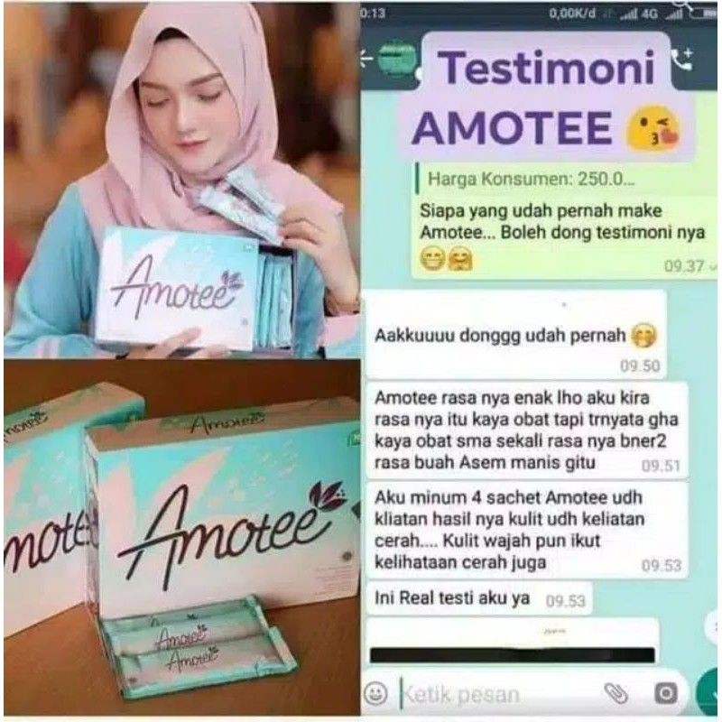 Amotee Minuman Serbuk Pencerah Dan Pemutih Alami Aman BPOM