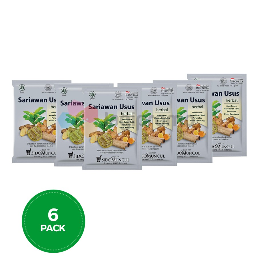 

Sido Muncul Jamu Sariawan Usus 10 Sachet Meredakan Sakit Perut dan Perut Kembung Alami - 6 pack