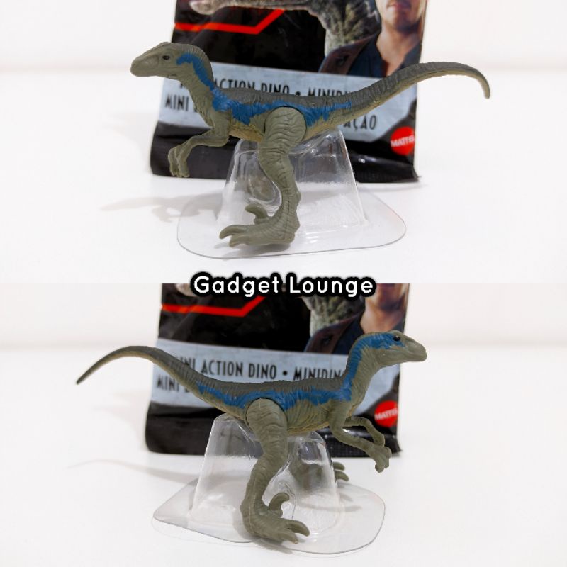 Mattel Jurassic World Mini Action Dinosaurus Dino Rivals : Velociraptor Blue