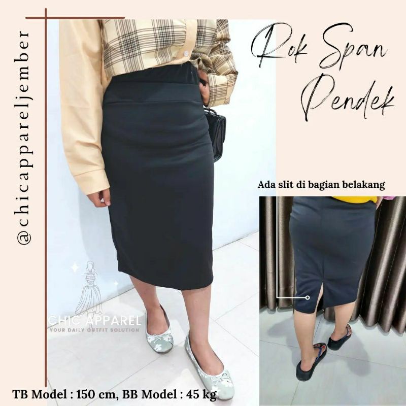 ROK SPAN PENDEK / ROK KERJA / ROK SPAN SCUBA / ROK SCUBA (JEMBER)