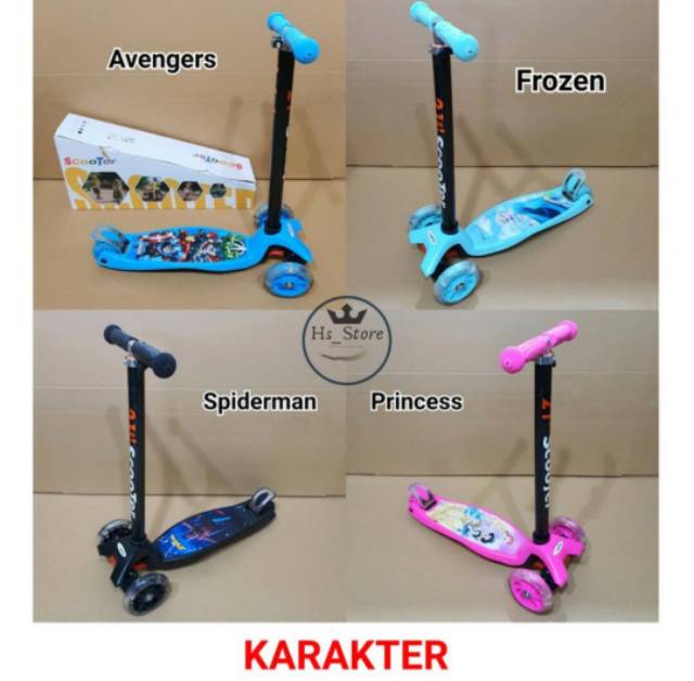 READY SEMUA MOTIF ! KICKBOARD MINI SCOOTER / SKUTER / OTOPED ANAK KEKINIAN 3 RODA +FREE BUBBLE WRAP!