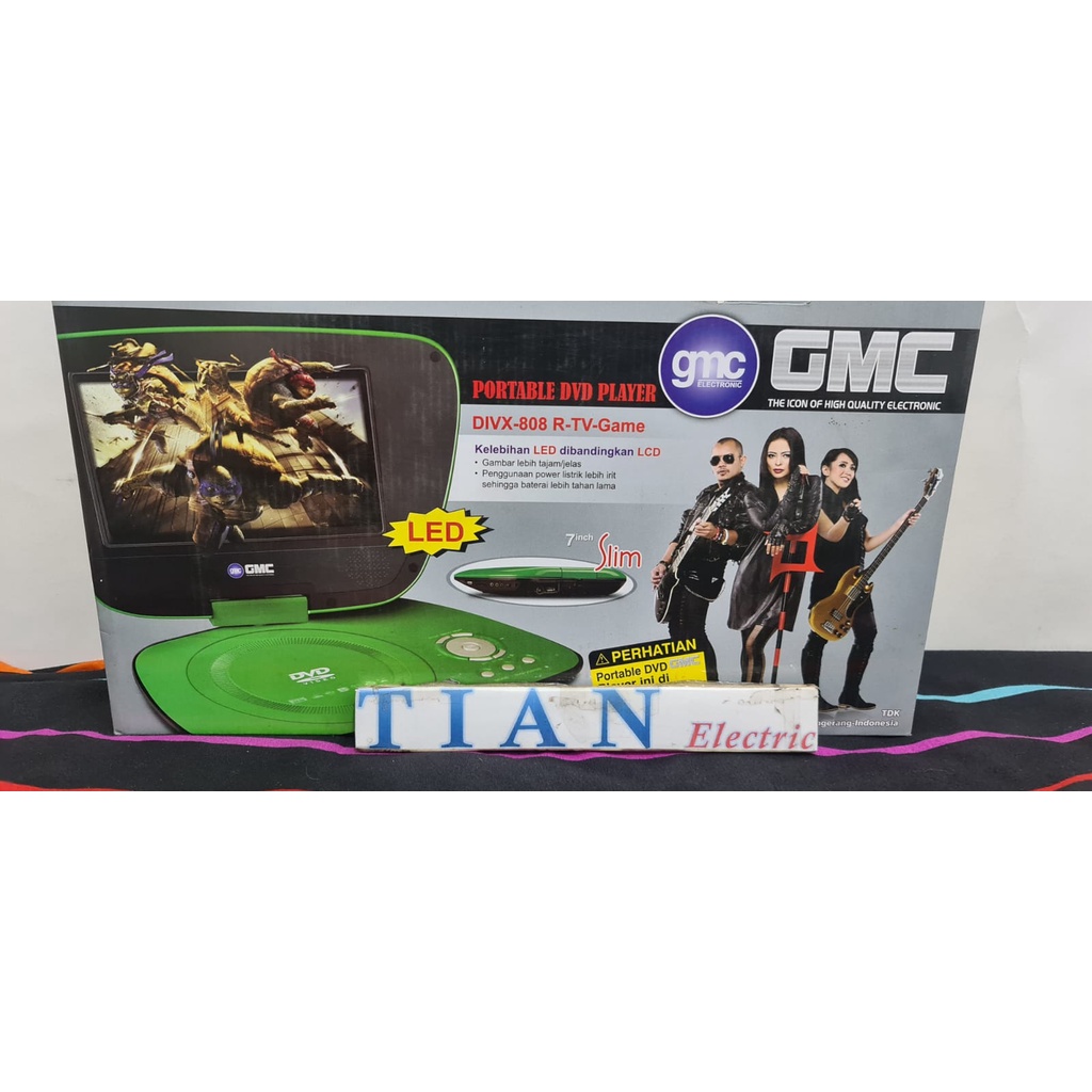 GMC DIVX-808 R-TV-GAME Portable DVD Player 7 Inch
