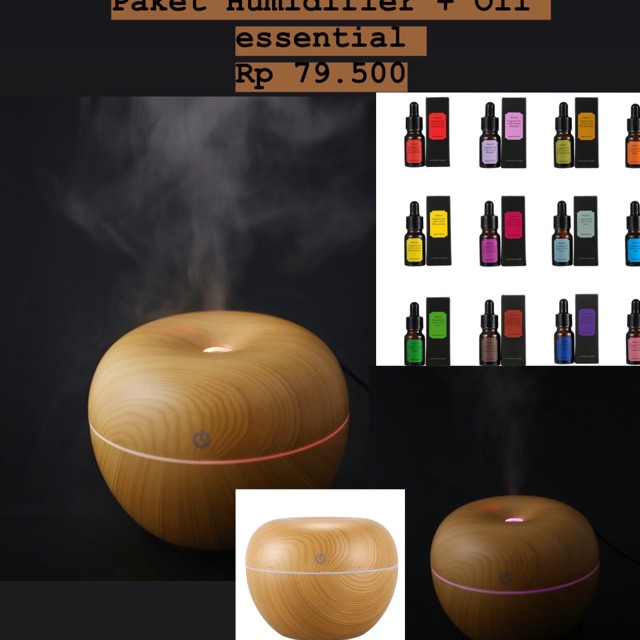 Paket humidifier free oil essential / aromatherapy / humidifier / oil essential