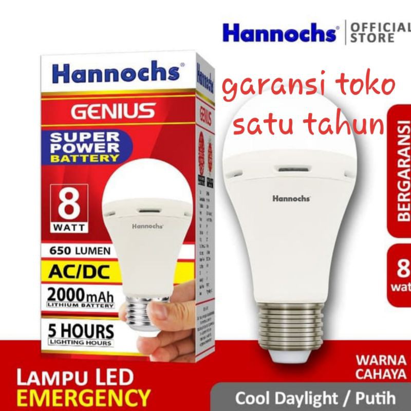 Lampu emergency led Hannochs 8 watt