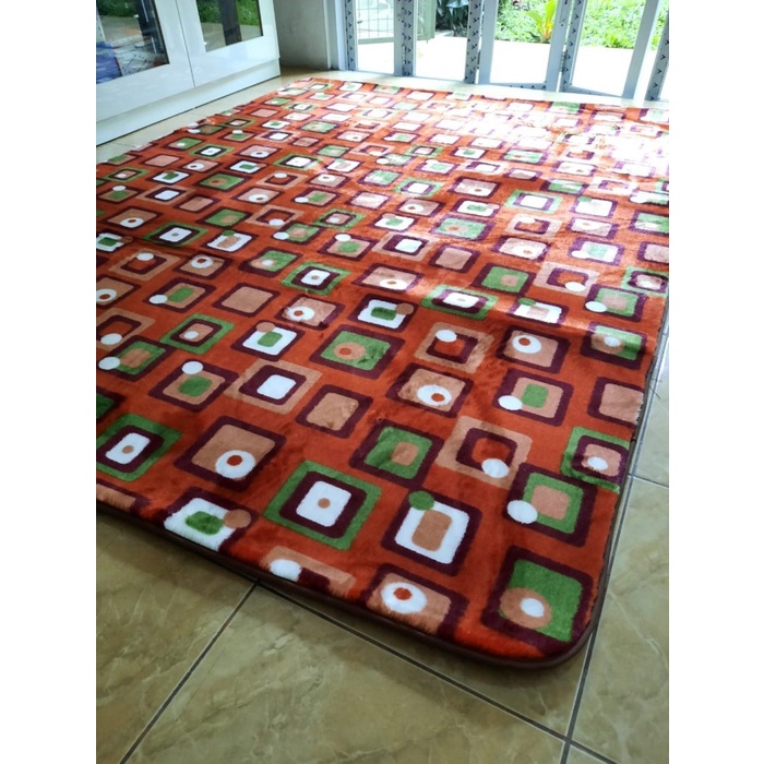 Karpet Bulu Super Lembut FONIX Malaysia Busa Empuk Anti Slip 180 x 220 Minimalis F105, Rasfur Korea-1