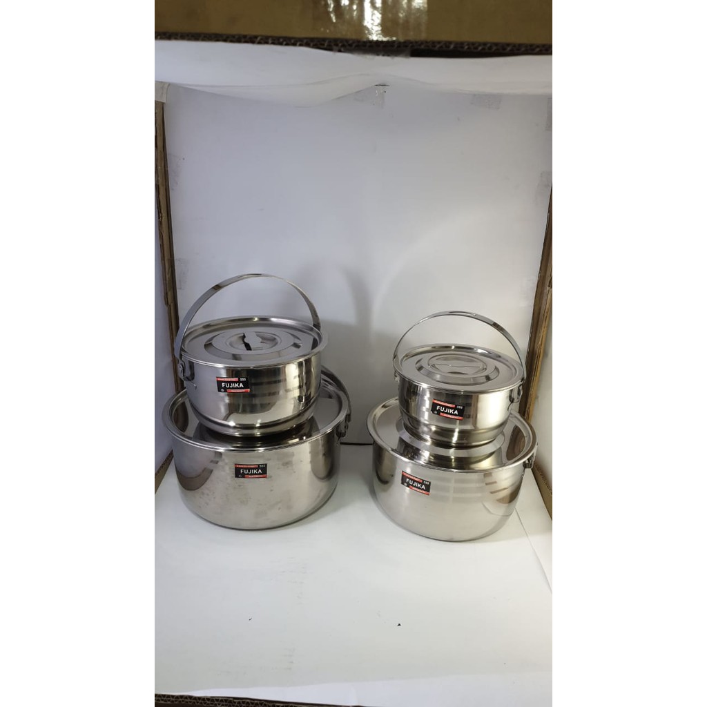 Panci Stockpot Fujika 4 Set Stainless Premium 15/18/21/24 Tebal