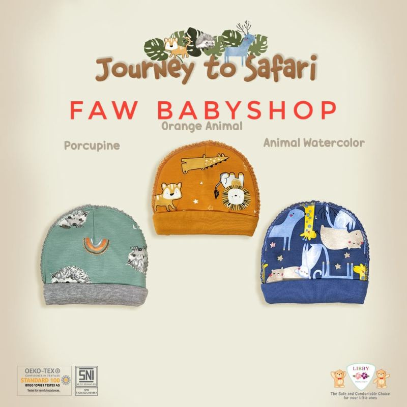 LIBBY Topi Bulat Motif size Newborn