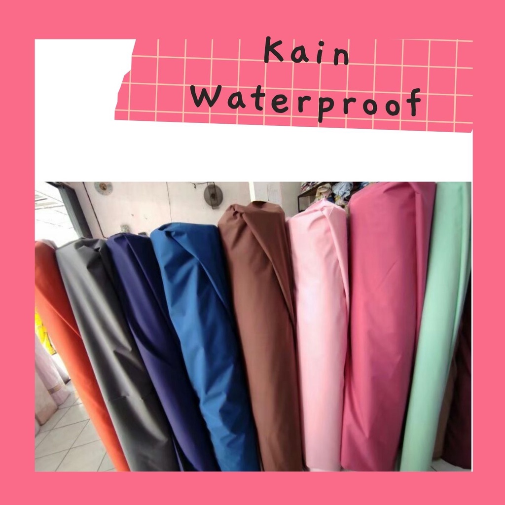 Bahan Kain Katun Waterproof sprei Motif Polos| Meteran
