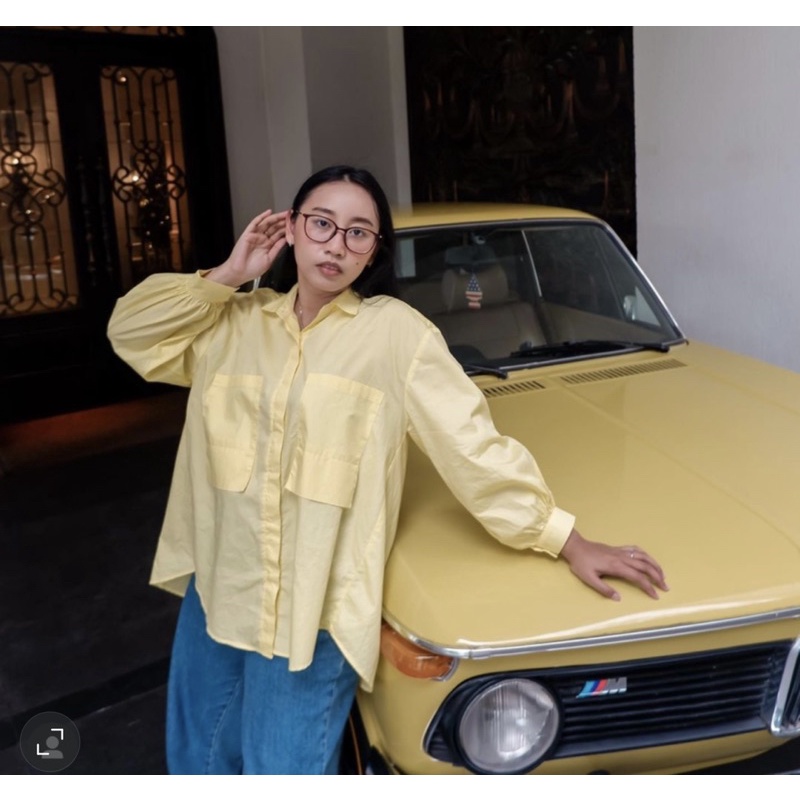 NABO - Oversize Yellow Light (Kemeja Bahan Coton Poplin )