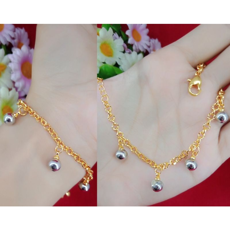 Gelang rantai emas muda gelang rantai dewasa aksesoris perhiasan emas muda kadar rendah kadar 35%