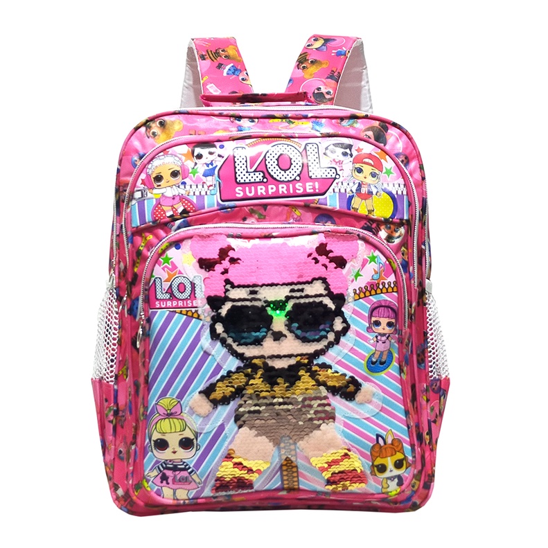 Tas Anak Ransel SEQUIN LOL - Tas Ransel Anak Sekolah SD Usap Karakter LOL