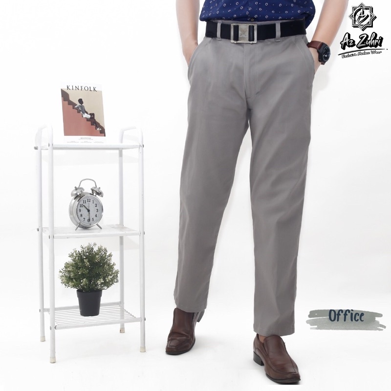 Az Zuhri Sirwal Office Premium Dewasa | Celana Sirwal Pria Dewasa Sirwal Kantor | Bahan Twill Stretc