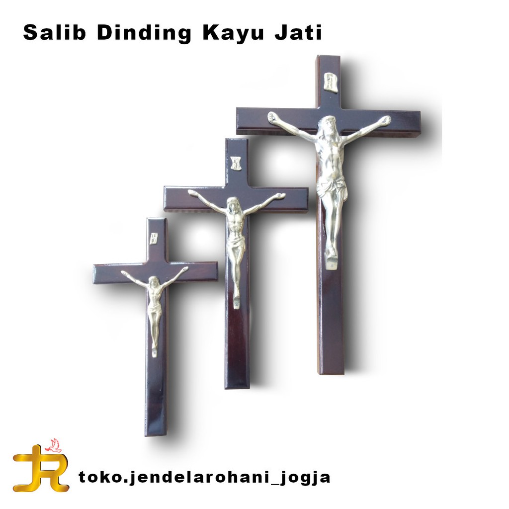 Salib Dinding Kayu Jati 25 cm/Salib Dinding Katolik/Hiasan Salib Dinding Katolik Best