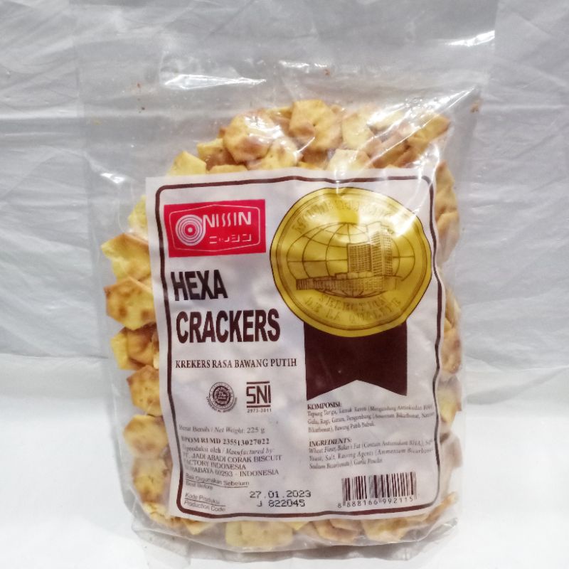 

Nissin Hexa Crackers Krekers rasa bawang putih