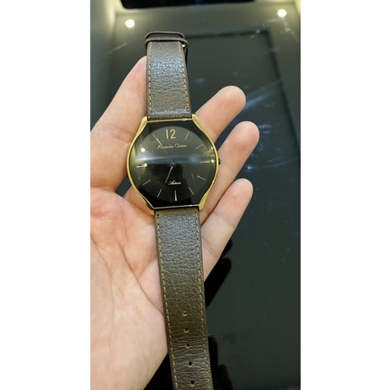 preloved jam tangan alexandre christie warna coklat