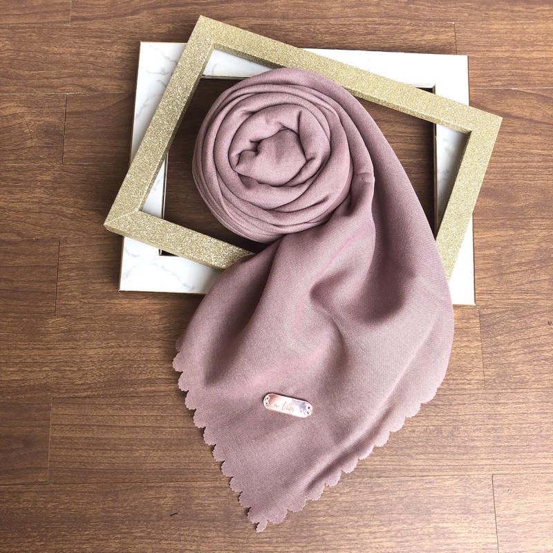 Part 1 Voal Arabian Jilbab Polos Sahara Hijab Segiempat-Mauve