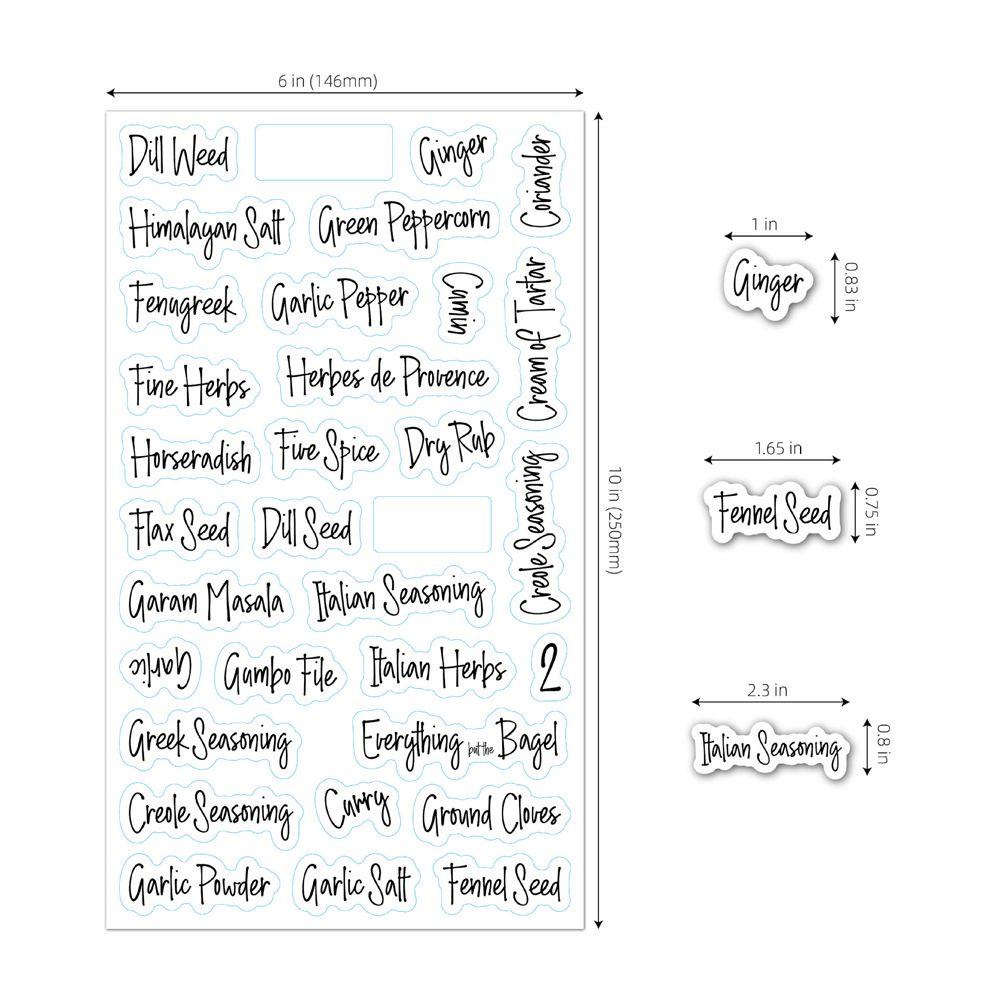 Suyo 276PCS / Set Stiker Label Motif Tulisan Anti Air Untuk Toples Bumbu Dapur