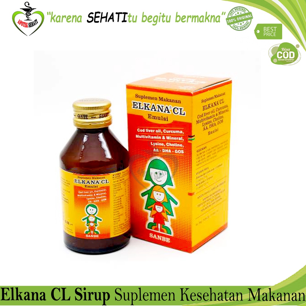 ELKANA CL EMULSI 120 ML VITAMIN PENAMBAH KECERDASAN PLUS MINYAK IKAN