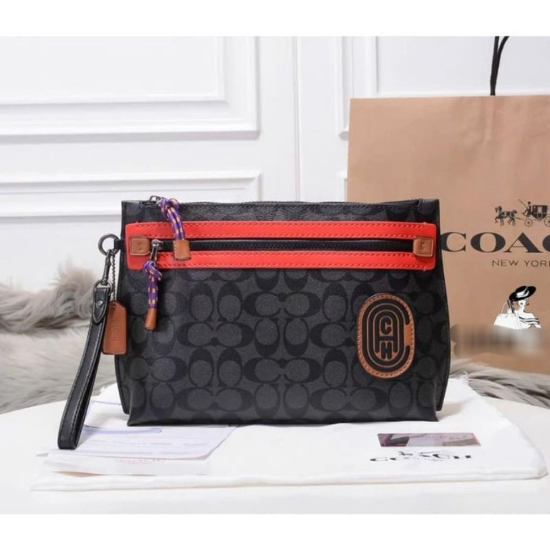 Coach Academy Pouch in Signature Canvas - Original 100%