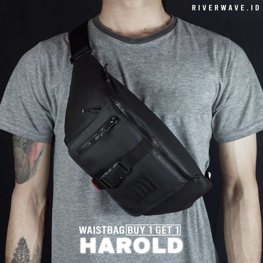 Tas Pria Tas Selempang New Arrival Fashionable Best Seller Cowok T9D1 Riverwave Harold Waist Bag/Sli