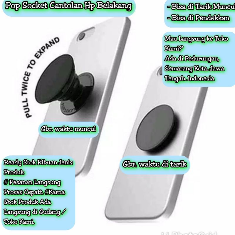 popsocket polos stand Hp Holder Hp Pop Soket Gantungan Hp Cantolan Belakang Hp Pegangan Hp