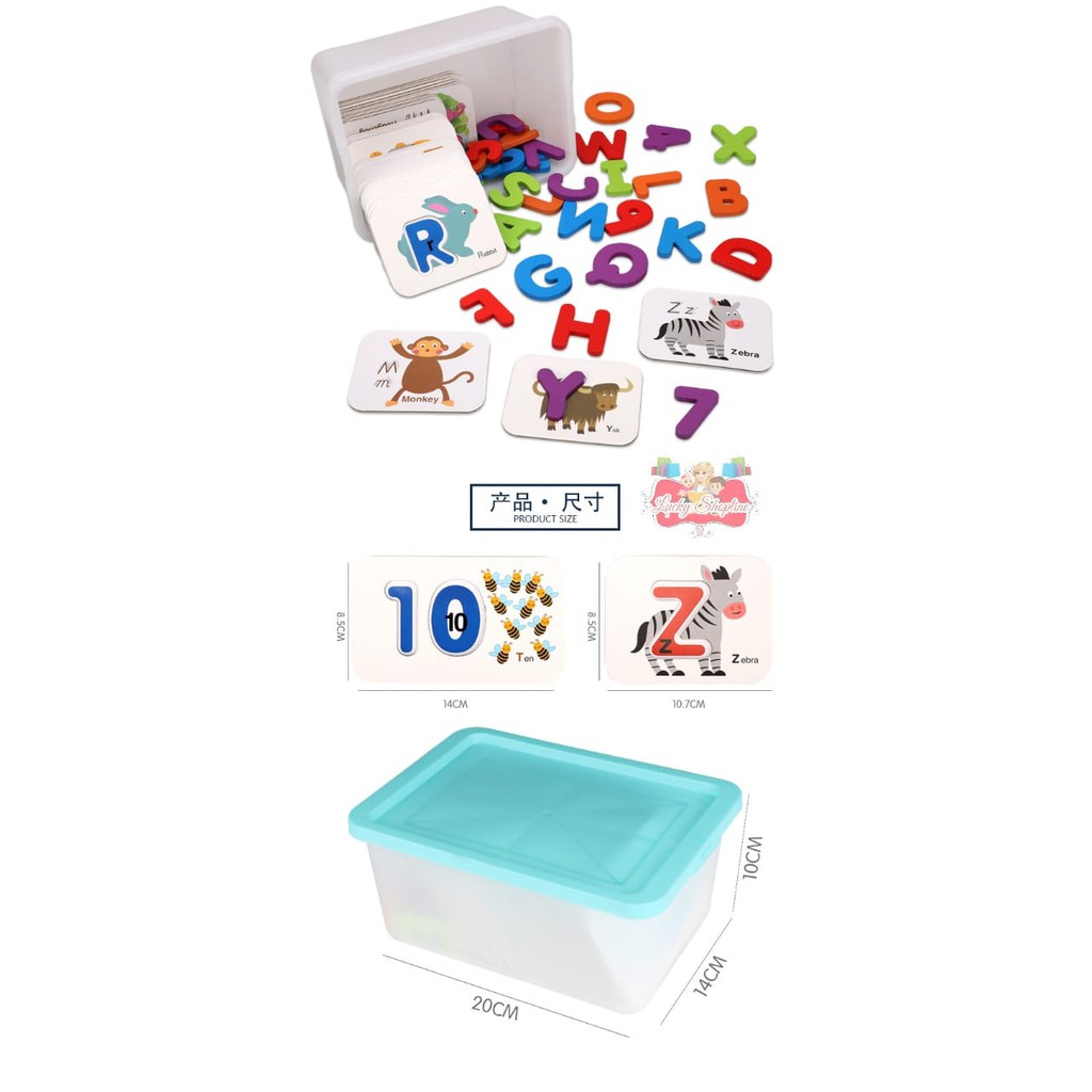 [BIG SALE] Mainan Edukasi ZSB18 Learn Alphabeth and Number Wooden Toys Mainan Kayu Puzzle Mainan Montessori