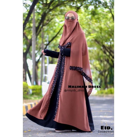 Abaya Bassic Hitam Jetblack Dress Hitam Masturoh Temboro Gamis Hitam Terbaru HALIMAH DRESS