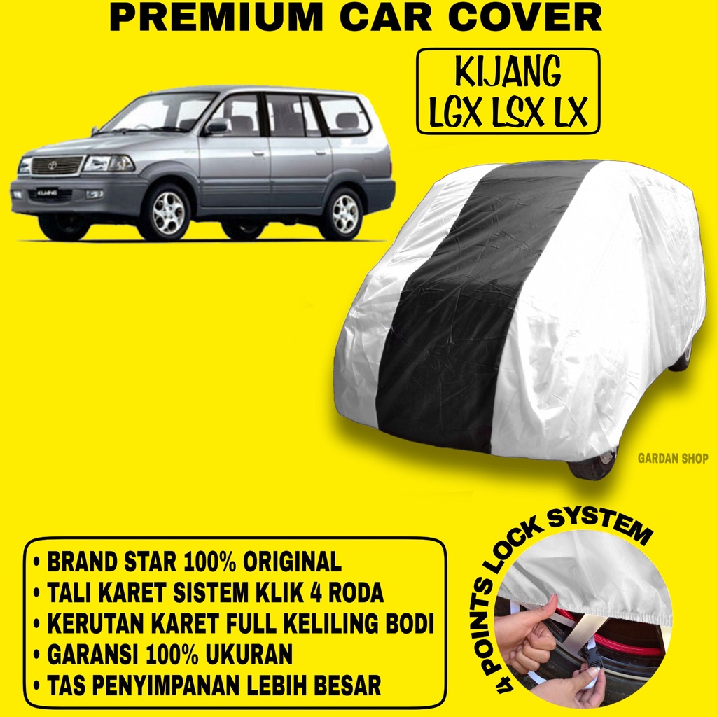Body Cover KIJANG LGX LSX LX SILVER HITAM Penutup Bodi Mobil Kijang Lgx Lsx Lx Waterproof PREMIUM