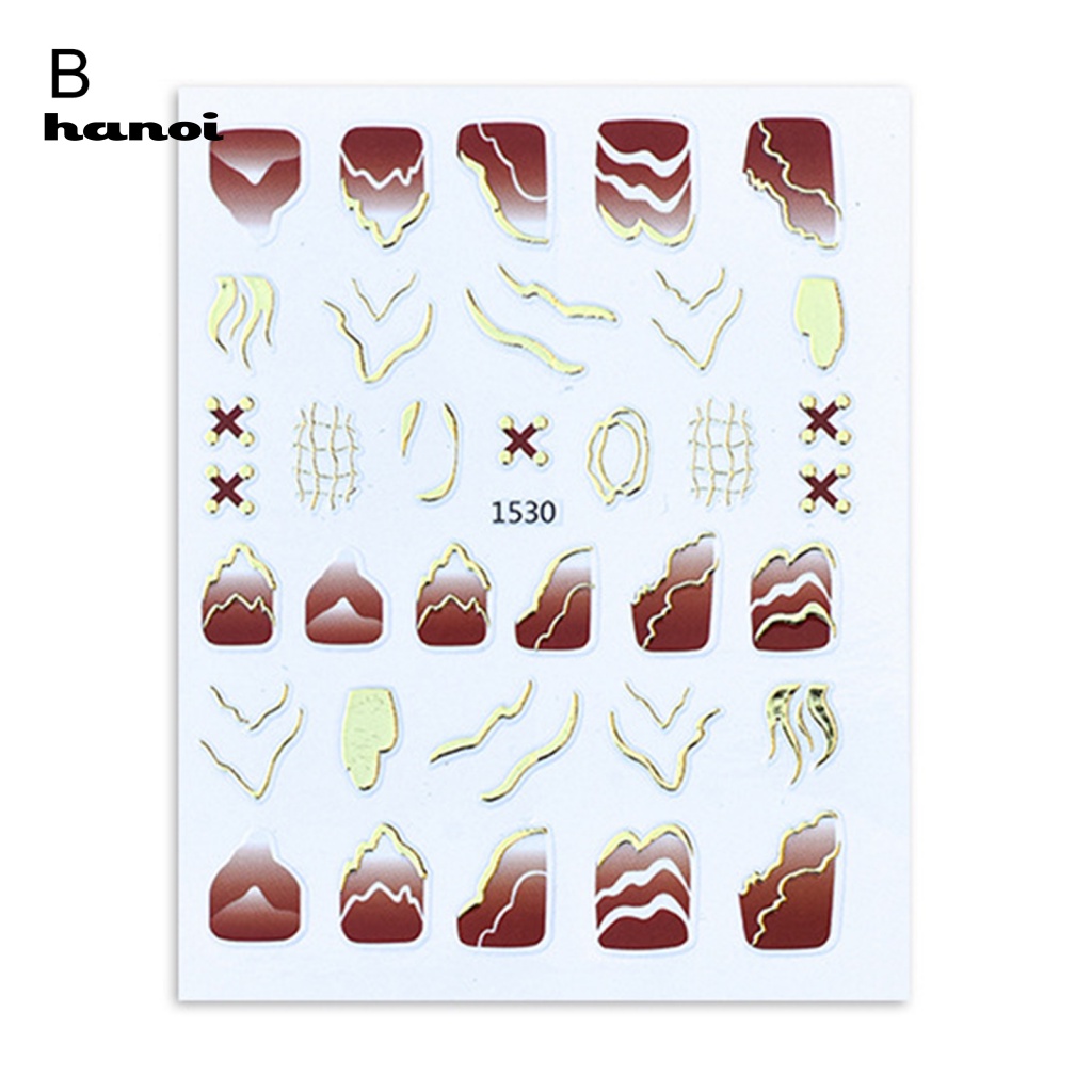 Han_stiker Kuku Motif Geometri Untuk Dekorasi Nail Art