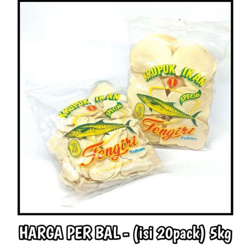 

kerupuk "IKAN" GUCI TOAK - Harga per bal 5kg (isi 20 pack)