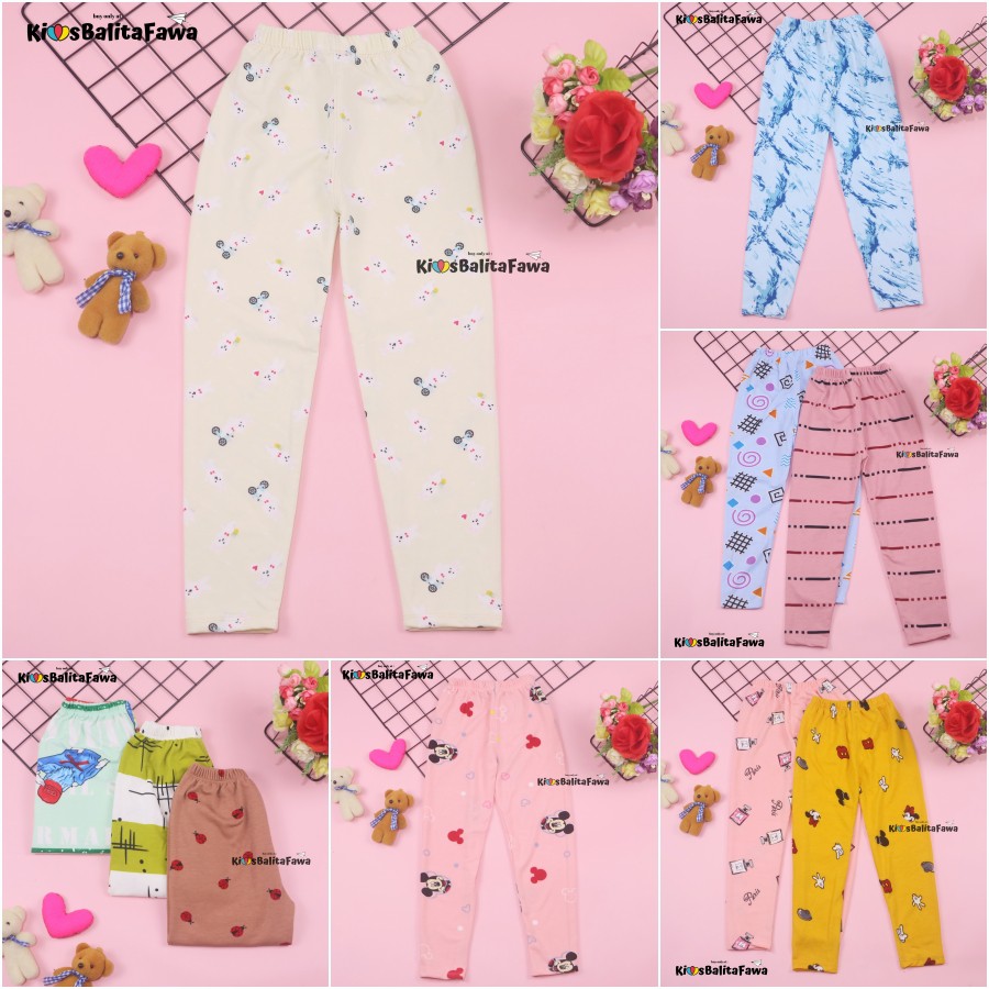 [IMPORT] Legging Nara uk 5-7 tahun / Leging Motif Anak Perempuan Premium Tebal Celana Ketat Panjang