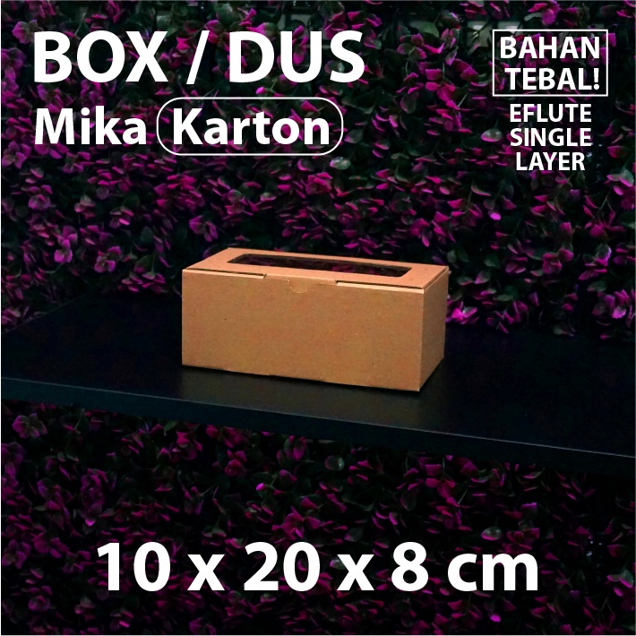 Dus Karton Kaca 10 x 20 x 8 cm - Box Coklat - Cake atau Hampers